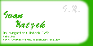 ivan matzek business card